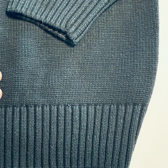 Chaps Nordic 1/4 Zip Sweater Men’s XL Tall Navy Blue 100% Cotton Snowflake - Picture 3 of 5